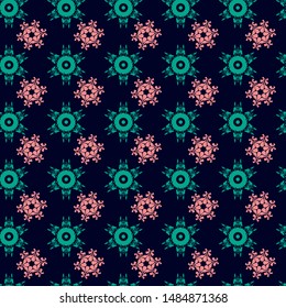 Abstract vector pattern illustration. Seamless ornament, textile background. Can be used for scrapbook paper, backgrounds, fabric, gift wrap and more