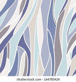 Abstract vector pattern with line, winter color, Colorful seamless abstract hand-drawn pattern, waves background.