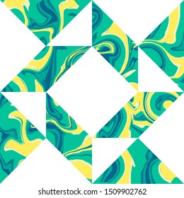 Abstract vector pattern with marble texture with green, blue and yellow colors