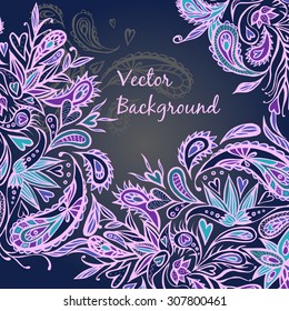 Abstract vector pattern with paisley-style elements