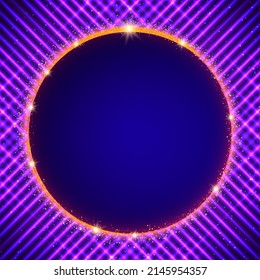 Abstract vector pattern purple shining background illustration with blue roung banner for design 
