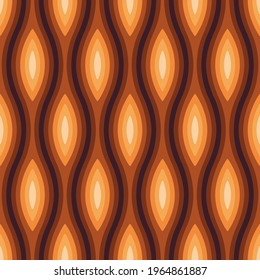 Abstract vector pattern with repeating shapes and wriggling threads. Retro seamless background.