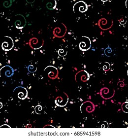 Abstract vector pattern with repeating spiral elements