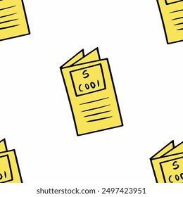 Abstract vector pattern with school supplies for Back to school. Hand drawn doodle. 