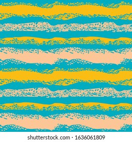Abstract vector pattern sea and beach.Turquoise water and yellow sand stripes.