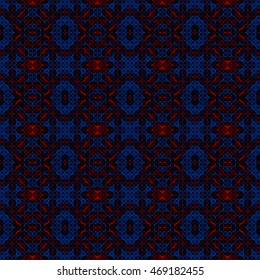 Abstract vector pattern. Seamless texture of small circles. Black, blue and red pattern to process design work. Modern stylish texture. Small circles form minimalistic ornament.