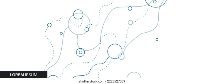 Abstract vector pattern. Simple smooth lines and circles. Stylish 2022 texture. Vector illustration background