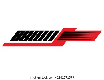 Abstract vector pattern for a sports car, boat, moto. Vehicle sticker. Red black on a white background. Striped pattern. Vector striped background