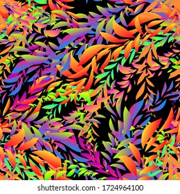 Abstract vector pattern suitable for printing children s prints on textiles, fabrics, clothes, boys, girls. Cute pattern in a small flower. Little leave flowers. Colorful bright summer drawing .