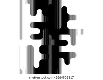 Abstract vector pattern of thick perpendicular lines with rounded ends. Striped design element. Vector background for covers, packaging, advertising. Halftone.