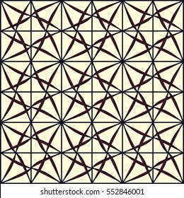 Abstract vector pattern tile. Two-tone composition of wavy geometric elements.