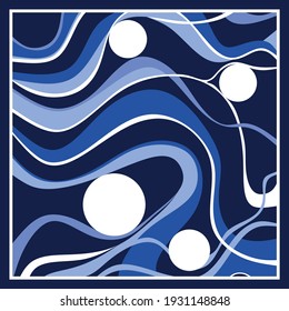 Abstract vector pattern with wavy line backgrounds. Vector patch for print, fabric, scarf design.