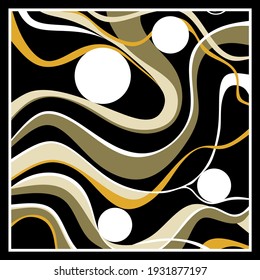 Abstract vector pattern with wavy line backgrounds. Vector patch for print, fabric, scarf design.