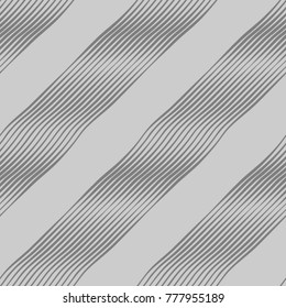 Abstract Vector Pattern of Wavy Ribbons. Transparent. Monochromatic. Isolated on Light Gray Background