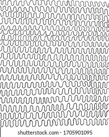 Abstract vector pattern wavy stripes . Hand-drawn background wavy lines. Geometric modern graphic print Monochrome pattern for notebook, umbrella, postcard