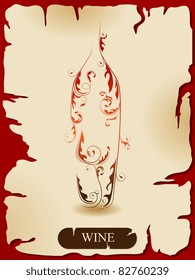 Abstract vector pattern for wine card