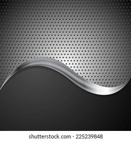 Abstract vector perforated metal background and steel wave