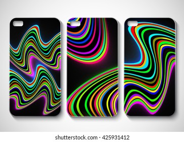 Abstract vector phone case. Colorful lines.