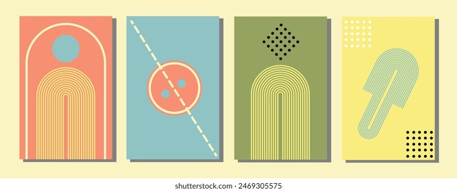 Conjunto de Plantilla de Anuncio de imagen de Vector Abstractas.