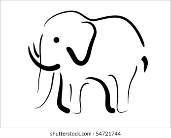 Abstract vector picture of black elephant