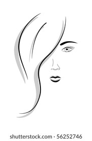 Abstract vector picture of face of beautiful girl