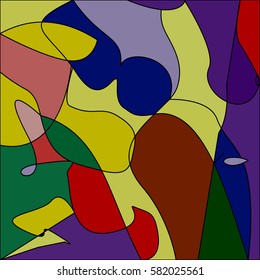 abstract vector picture of a profile of a female body