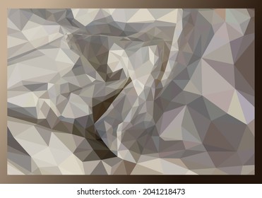 Abstract vector picture of wrinkled cloth. Neutral beige color palette
