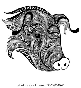 Abstract vector pig patterns