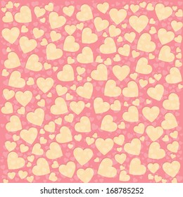 Abstract vector pink background with hearts