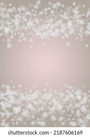 Abstract Vector Pink Background with Silver and White Light Spots. Magic Shiny Pastel Print. Baby Print. Romantic Bokeh Blurred Page Design for New Year. Gentle Stardust Pattern.