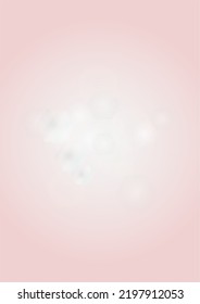 Abstract Vector Pink Background with Silver and White Light Spots. Magic Shiny Pastel Print. Baby Print. Romantic Bokeh Blurred Page Design for St' Valentines Day.  Gentle Stardust Pattern.