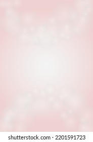 Abstract Vector Pink Background with Silver and White Light Spots. Magic Shiny Pastel Print. Baby Print. Romantic Bokeh Blurred Page Design for 14 February. Gentle Stardust Pattern.