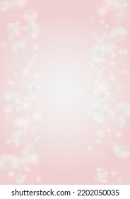 Abstract Vector Pink Background with Silver and White Light Spots. Magic Shiny Pastel Print. Baby Print. Romantic Bokeh Blurred Page Design for Anniversary. Gentle Stardust Pattern.