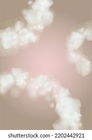 Abstract Vector Pink Background with Silver and White Light Spots. Magic Shiny Pastel Print. Baby Print. Romantic Bokeh Blurred Page Design for New Year. Gentle Stardust Pattern.