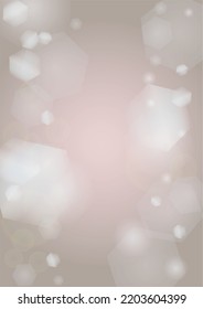 Abstract Vector Pink Background with Silver and White Light Spots. Magic Shiny Pastel Print. Baby Print. Romantic Bokeh Blurred Page Design for St' Valentines Day.  Gentle Stardust Pattern.