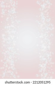 Abstract Vector Pink Background with Silver and White Light Spots. Magic Shiny Pastel Print. Baby Print. Romantic Bokeh Blurred Page Design for 8 March. Gentle Stardust Pattern.