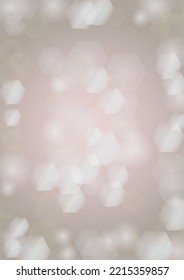 Abstract Vector Pink Background with Silver and White Light Spots. Magic Shiny Pastel Print. Baby Print. Romantic Bokeh Blurred Page Design for Christmass. Gentle Stardust Pattern.