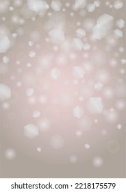 Abstract Vector Pink Background with Silver and White Light Spots. Magic Shiny Pastel Print. Baby Print. Romantic Bokeh Blurred Page Design for 14 February. Gentle Stardust Pattern.