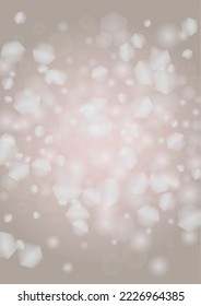 Abstract Vector Pink Background with Silver and White Light Spots. Magic Shiny Pastel Print. Baby Print. Romantic Bokeh Blurred Page Design for Christmass. Gentle Stardust Pattern.