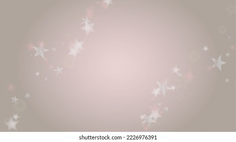 Abstract Vector Pink Background with Silver and White Light Spots. Magic Shiny Pastel Print. Baby Print. Romantic Bokeh Blurred Page Design for 14 February. Gentle Stardust Pattern.