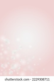 Abstract Vector Pink Background with Silver and White Light Spots. Magic Shiny Pastel Print. Baby Print. Romantic Bokeh Blurred Page Design for 14 February. Gentle Stardust Pattern.