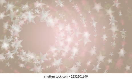 Abstract Vector Pink Background with Silver and White Light Spots. Magic Shiny Pastel Print. Baby Print. Romantic Bokeh Blurred Page Design for St' Valentines Day.  Gentle Stardust Pattern.