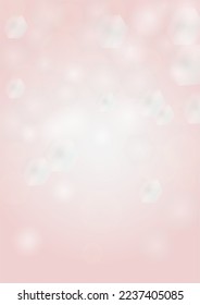 Abstract Vector Pink Background with Silver and White Light Spots. Magic Shiny Pastel Print. Baby Print. Romantic Bokeh Blurred Page Design for 14 February. Gentle Stardust Pattern.