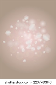 Abstract Vector Pink Background with Silver and White Light Spots. Magic Shiny Pastel Print. Baby Print. Romantic Bokeh Blurred Page Design for St' Valentines Day.  Gentle Stardust Pattern.