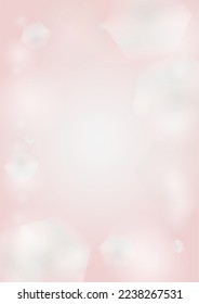 Abstract Vector Pink Background with Silver and White Light Spots. Magic Shiny Pastel Print. Baby Print. Romantic Bokeh Blurred Page Design for Anniversary. Gentle Stardust Pattern.