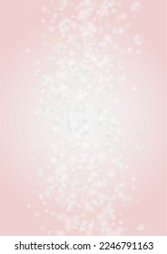 Abstract Vector Pink Background with Silver and White Light Spots. Magic Shiny Pastel Print. Baby Print. Romantic Bokeh Blurred Page Design for 8 March. Gentle Stardust Pattern.