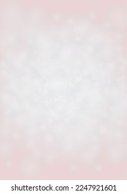 Abstrakter, rosafarbener Vektorhintergrund mit weißen und silbernen Lichtpunkten. Zauberhafte, glänzende Pasteldrucke. Baby Print. Romantisches Bokeh unscharfes Seitendesign für den 14. Februar. Ruhiges Stardust-Muster.