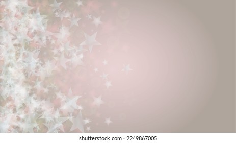 Abstract Vector Pink Background with Silver and White Light Spots. Magic Shiny Pastel Print. Baby Print. Romantic Bokeh Blurred Page Design for Honeymoon. Gentle Stardust Pattern.