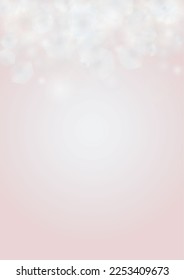 Abstract Vector Pink Background with Silver and White Light Spots. Magic Shiny Pastel Print. Baby Print. Romantic Bokeh Blurred Page Design for 14 February. Gentle Stardust Pattern.