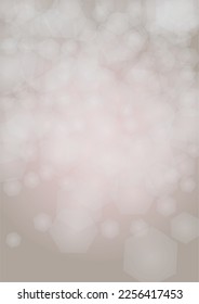 Abstract Vector Pink Background with Silver and White Light Spots. Magic Shiny Pastel Print. Baby Print. Romantic Bokeh Blurred Page Design for Anniversary. Gentle Stardust Pattern.